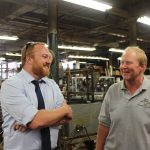 Sen. Libby tours Maine Thread Company in Lewiston