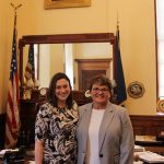 Sen. Deschambault congratulates Maine Sportscaster of the Year,  Jessica Gagne