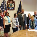 Gov. Mills signs Sen. Bellows bill to modernize access to school meals