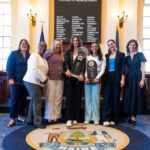 Sens. Brenner, Duson, Pierce welcome University of Maine Women’s Basketball head coach, players to the Maine Senate