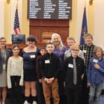 Sen. Denise Tepler welcomes Mt. Ararat Middle School students to the Maine Senate