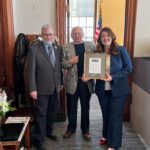 Sen. Tim Nangle hosts Robert C. Clark of Windham at the State House